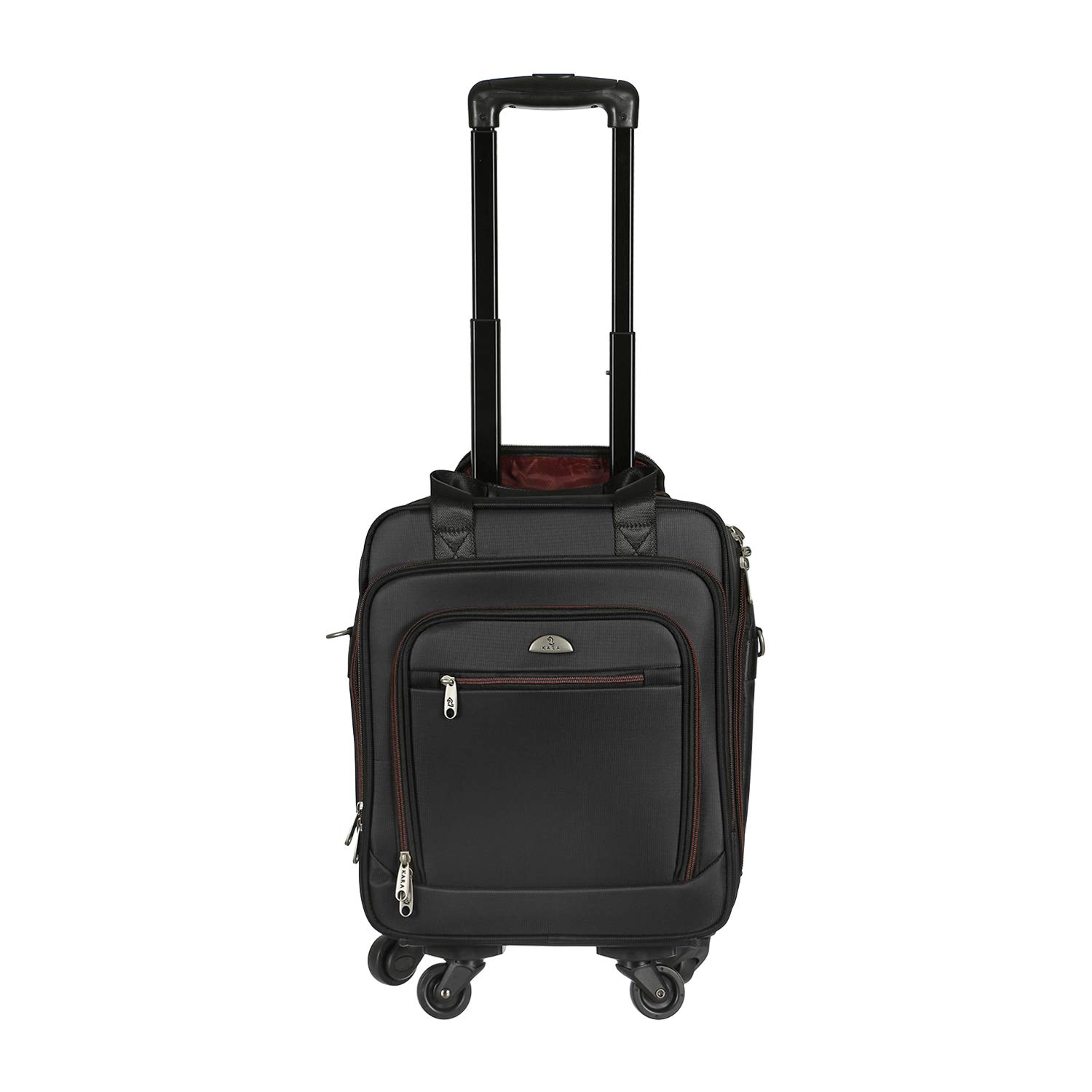 Black Unisex Nylon Overnighter Trolley Bag I Suitcase Luggage Trolly | Cabin Trolley Rolling Briefcase | Smooth 4-Wheel Small Travel Suitcase | Durable Travel Bag for Men & Women (Black)