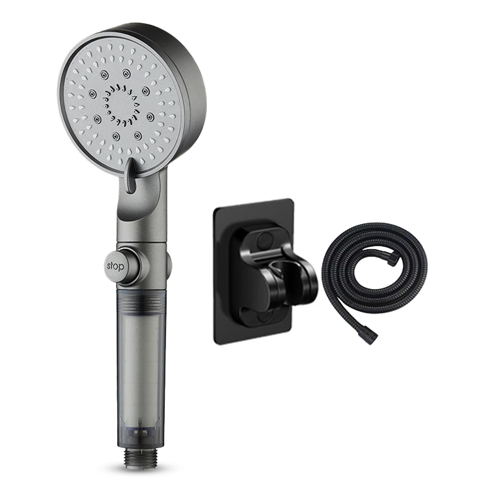 Pommeau de douche filtré pour eau dure avec kit complet de filtration