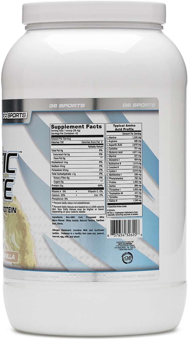 STI G6 Sports Prolific Isolate Whey Protein - Vanilla 2.5 lb(s).