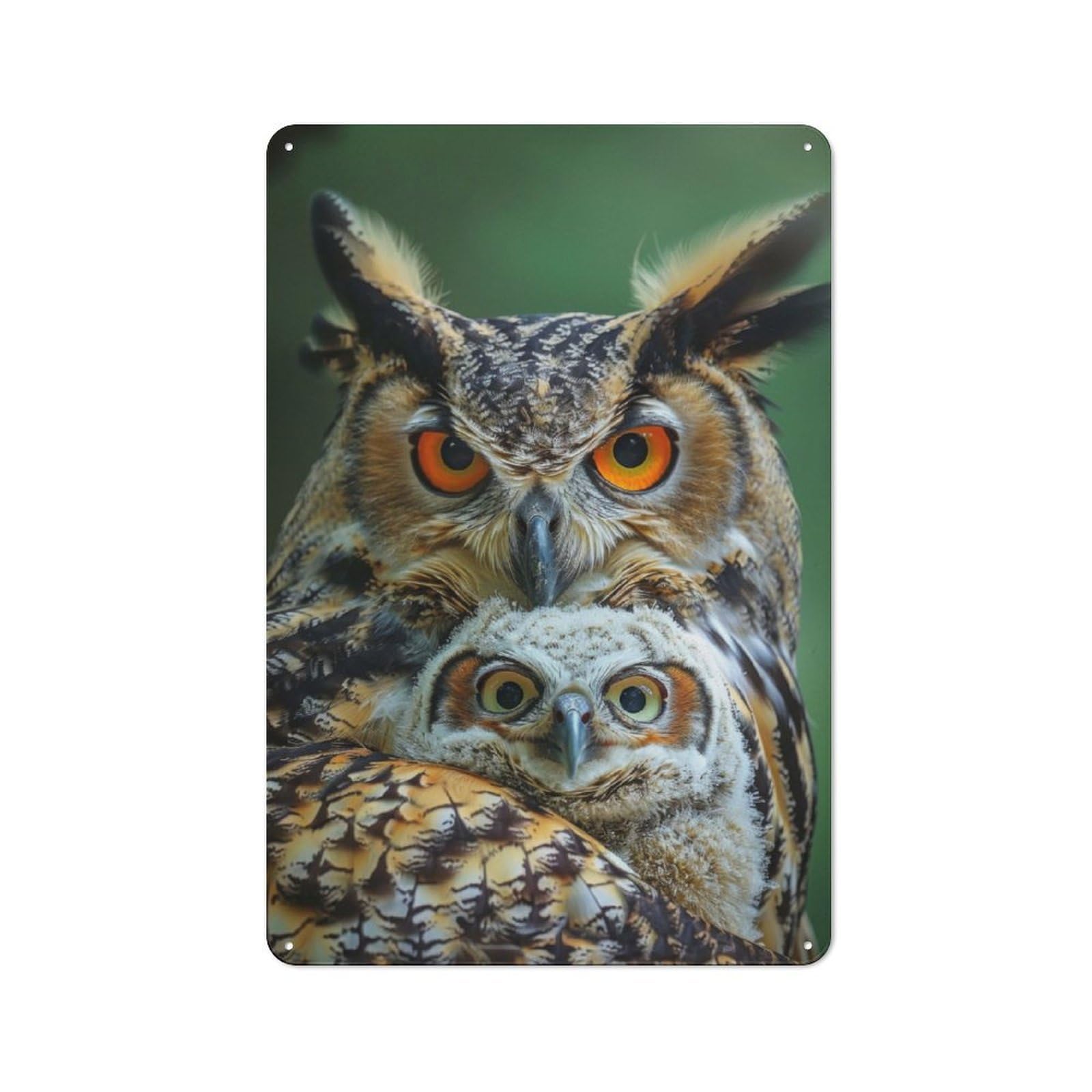 Junmoney Owl Animal Family Old Style Vintage Metal Sign 30X20cm, Bar Wall Plaque For Pub, Home Bar, Shed Or Man Cave