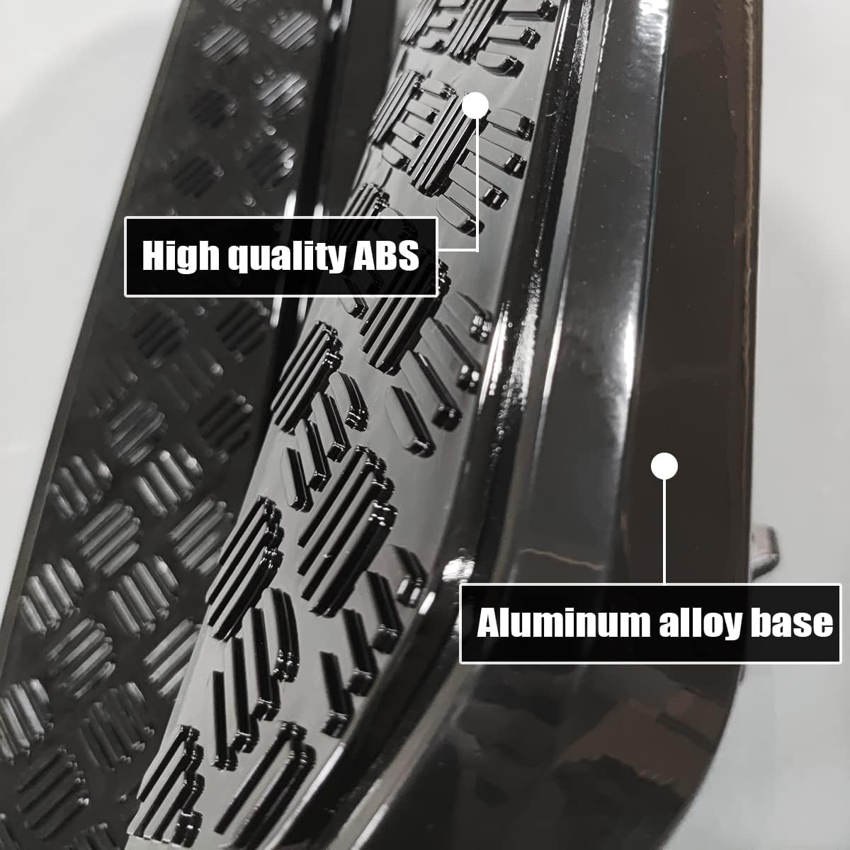 2 PCS Glossy Black Side Step Aluminium Step Bars fit for Land Rover Defender 110 130 2020-2026 L663 4door Running Board Nerfbar Pedal (Glossy Black Vintage Style)