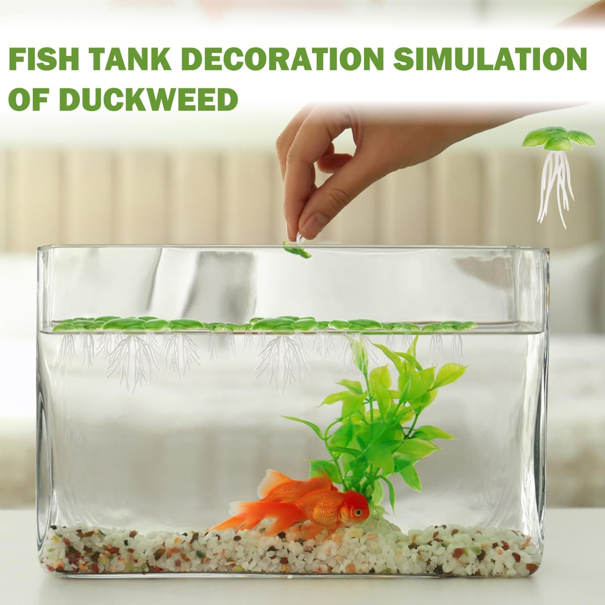 FERCAISH Künstliche Wasserlinsen - 36 Stück Für Aquarium