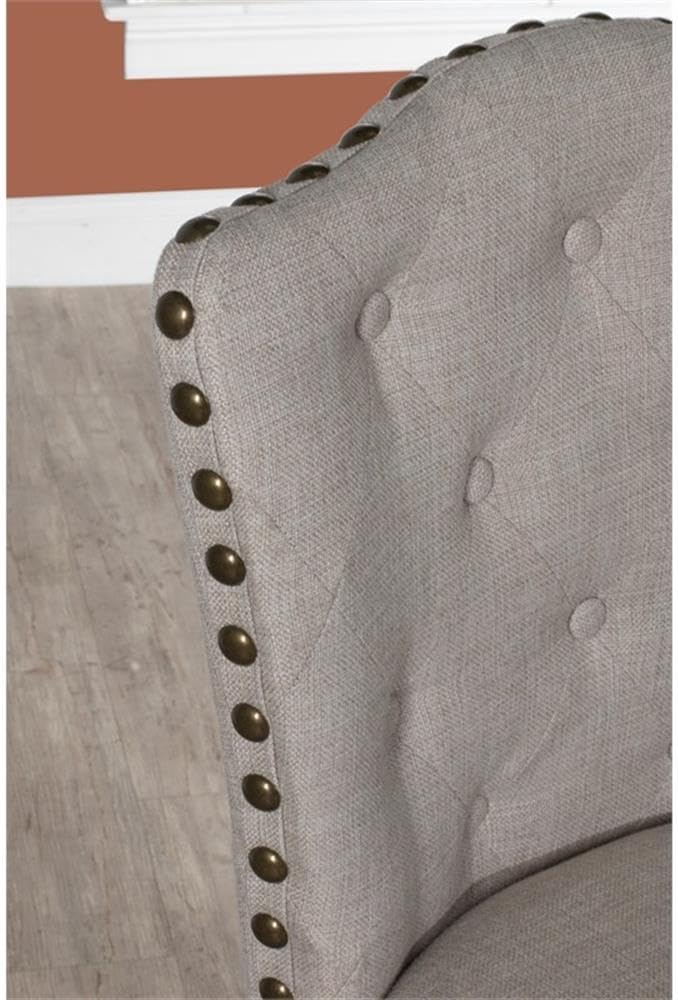 Home Square 3 Piece Fabric Swivel Counter Stool Set in Chocolate/Cream