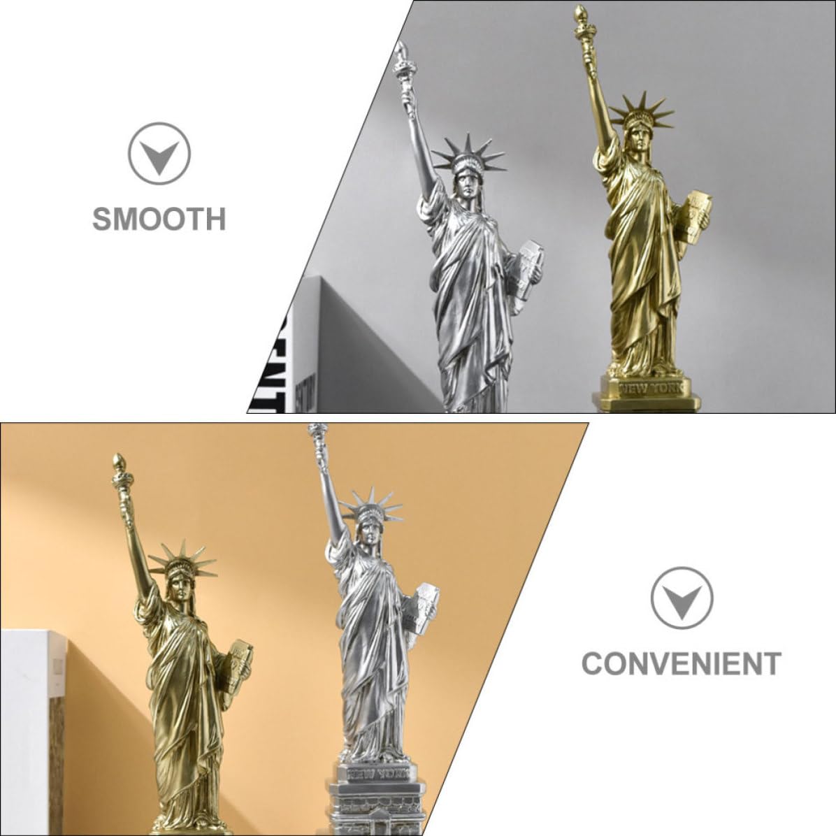 iplusmile Statue Liberté Robuste et Sécurisée en Résine Synthétique Argentée, Décoration Chic et Délicate pour Bureau ou Maison Ornement Créatif pour Intérieur