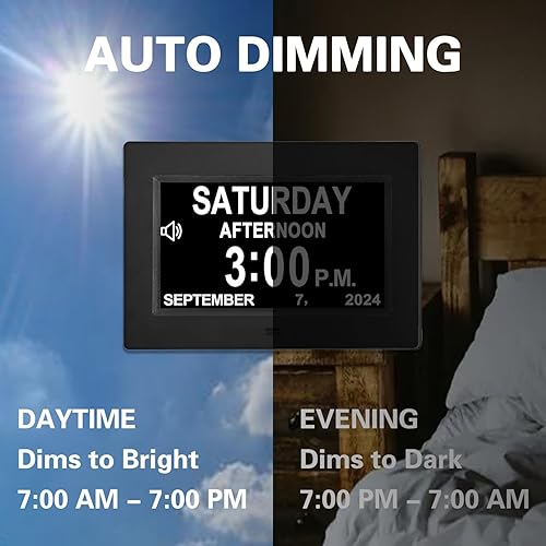 JALL 2024 New Digital Calendar Dementia Day Clock, 7