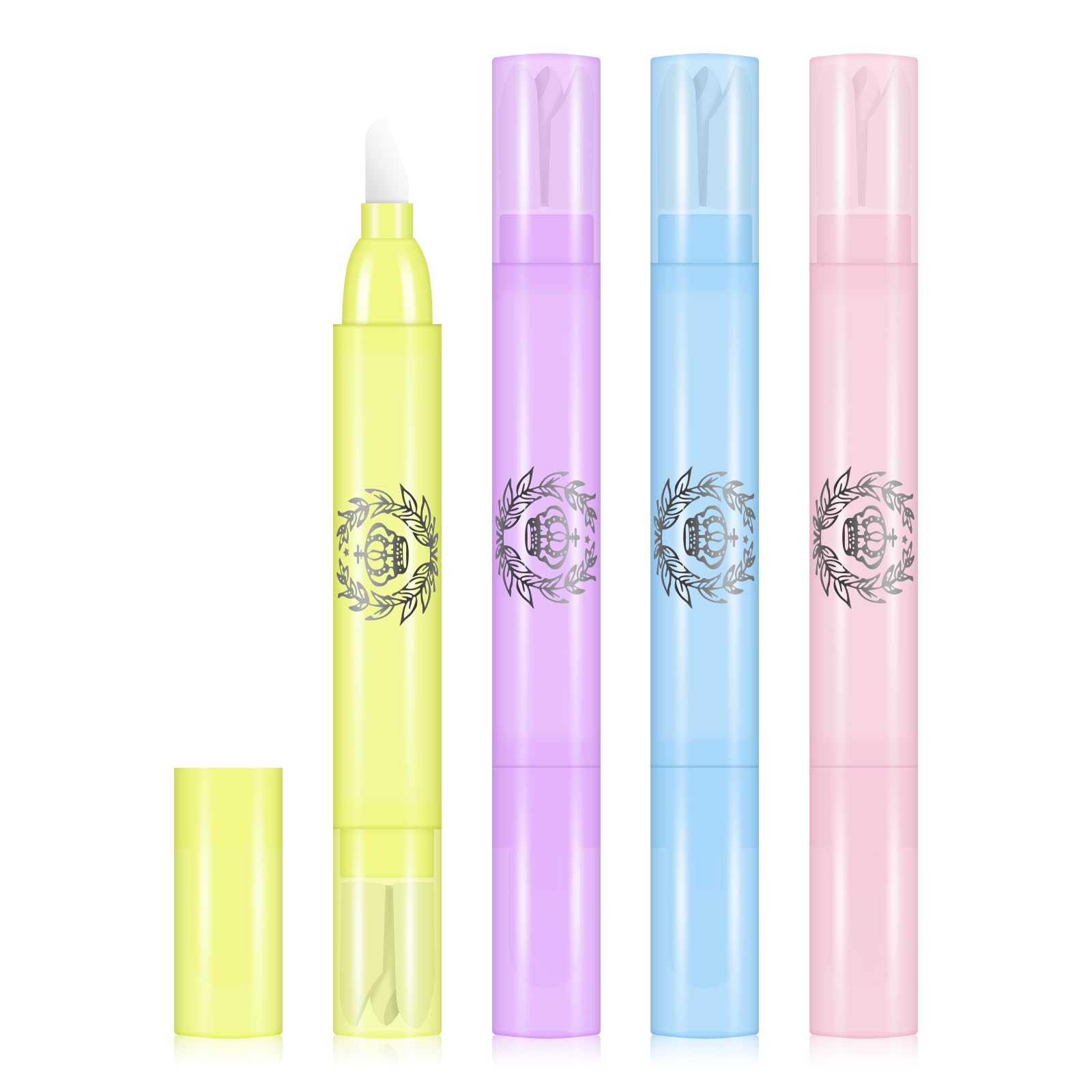 4pcs Nail Polish Remover Corrector Pen with 3 Cotton Tip Refills each, Cuticle Nail Edge Cleaning Pen for Manicure Art DIY Clean Up Tool A-4pc