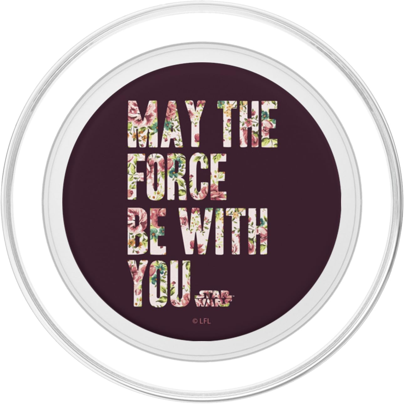 Star Wars May The Force Be With You Floral Text Fill PopSockets MagSafe PopGrip for iPhone