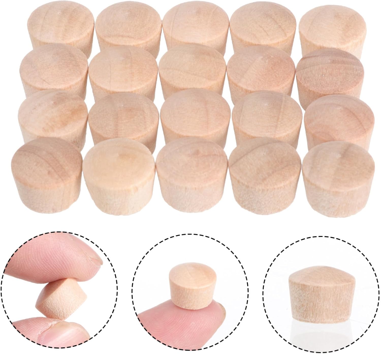 2sets 300 Pcs Wood Plugs Decorative Furniture Hardware Replacement Parts Tapered Design for Secure Fit for Crafting and Woodworking Projects 300pcs*2