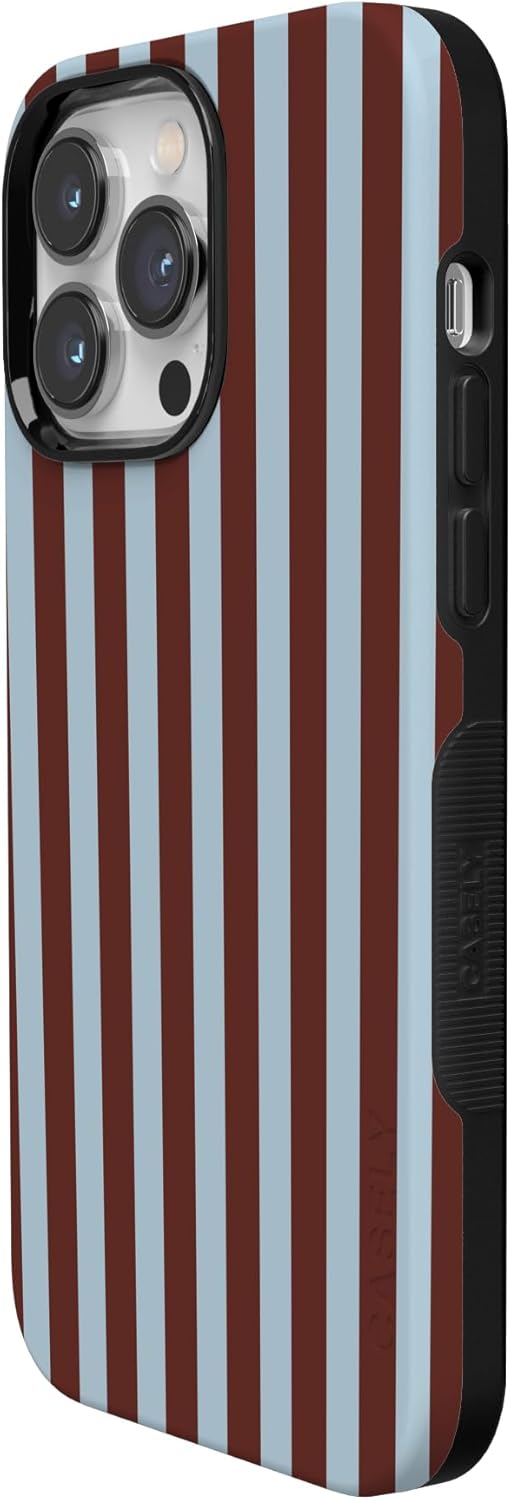 Casely iPhone 14 Pro Max Case | Sunday in Brooklyn | Blue Stripes | Bold Protective Design | Compatible with MagSafe