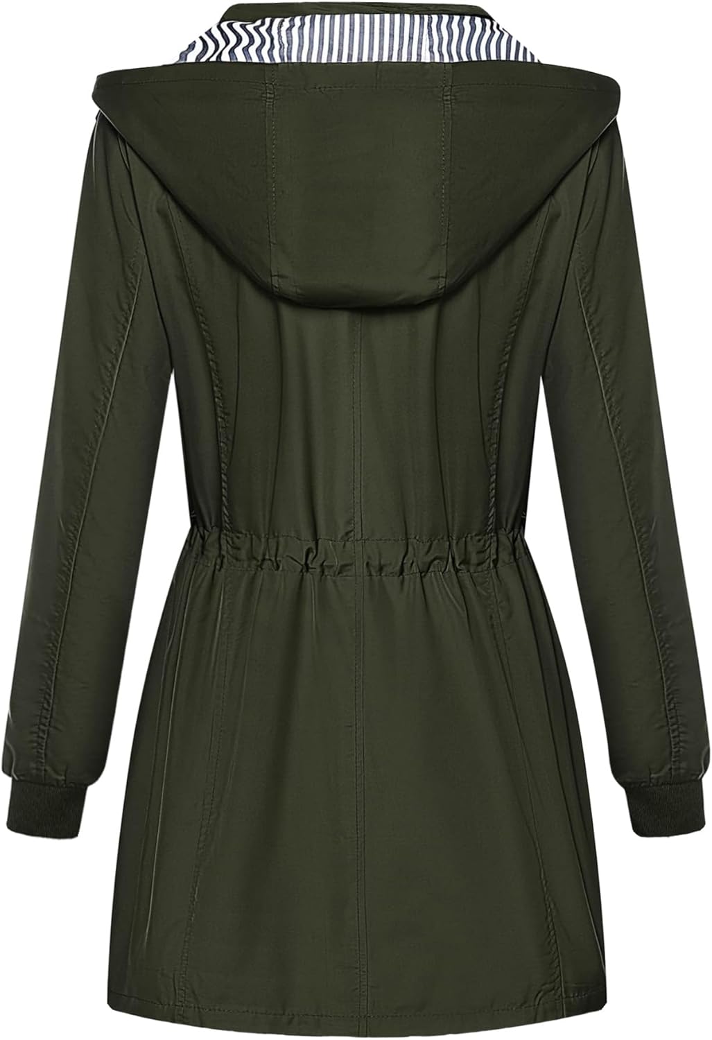 Bloggerlove Womens Rain Jackets Waterproof with Hood Long Raincoat Windbreaker Lightweight Hiking Jackets Army Green Xl - Image 4