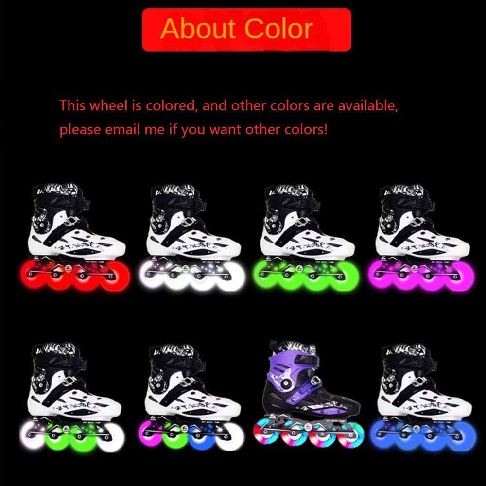 Inline Skate Wheels 64mm 68mm 70mm 72mm 76mm 80mm Inline Skate Replacement Wheels with Bearings Roller Skate Wheels Indoor Outdoor 90A Luminescence with Tools (68mm)