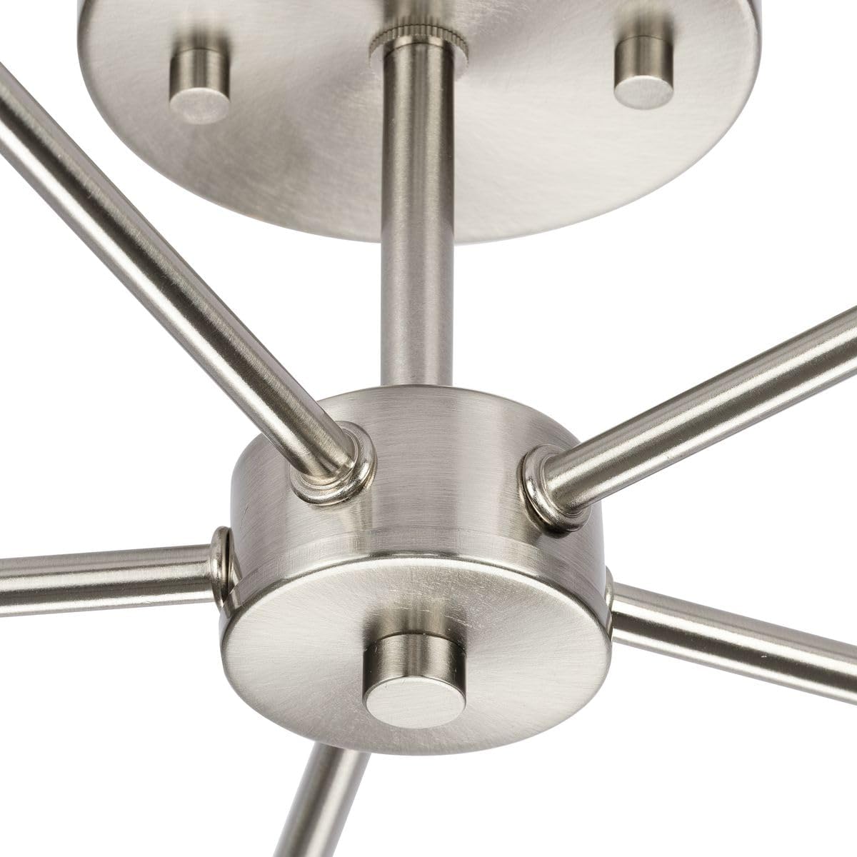 Progress Lighting Delayne Collection 16 in. 5-Light Brushed Nickel Close-to-Ceiling Light Etched Glass Modern