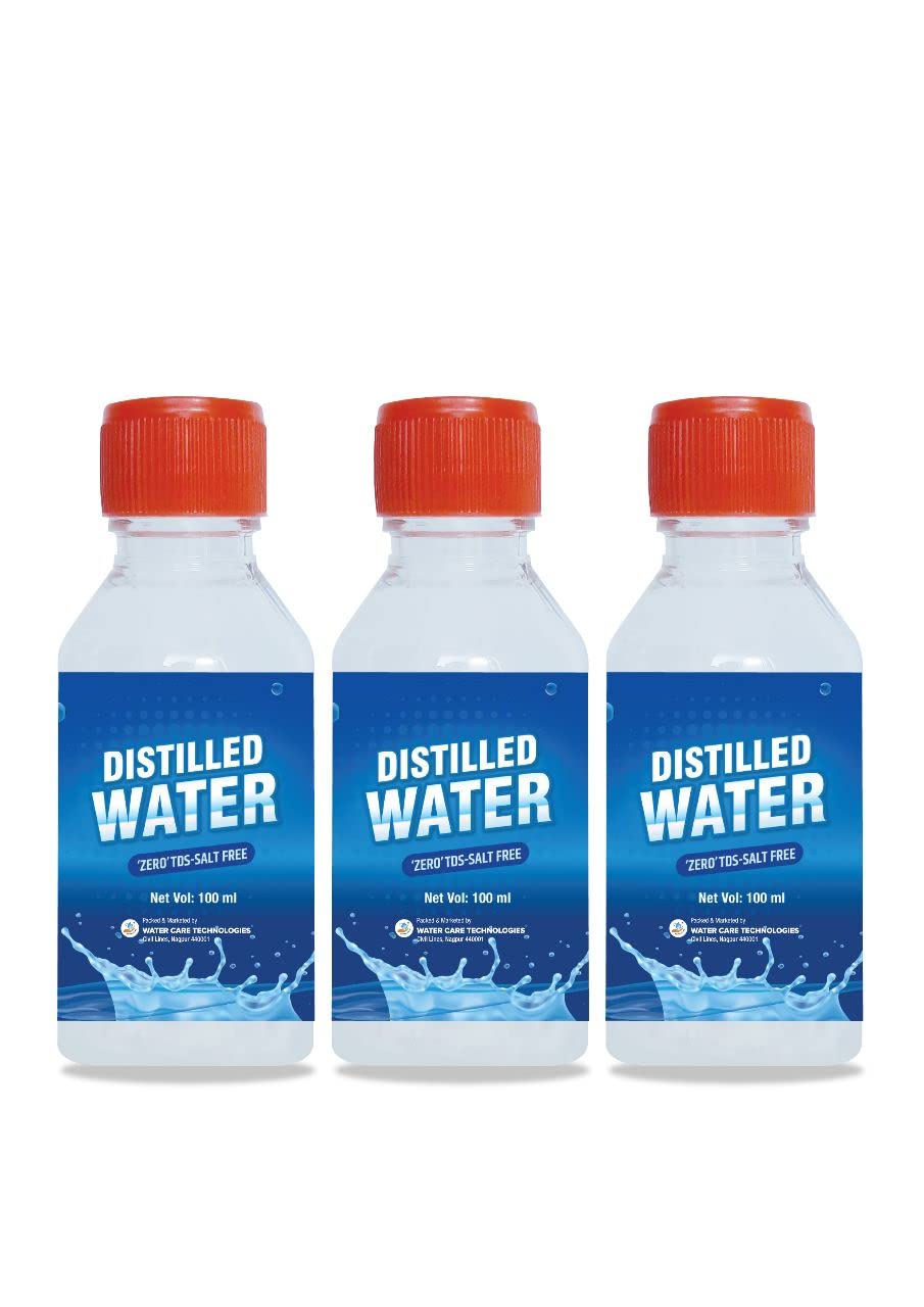 Ultra Pure Distilled Water/With Zero TDS/Salt Free/For Battery/Inverter/Medical Equipment's / 100ml Cap Bottle(Pack of 3)-image-5