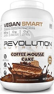 Revolution Nutrition, Vegan Smart, Vegan Protein Powder, Dairy Free, Plant Based, Sugar Free, Soy Free, BCAAs, Keto Friendly, For Men & Women, 20g Of Protein Per Scoop, 908g, 26 Servings (Coffee Mousse Cake, 2 Pound)