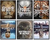 6 PCS Inspirational Phrases Wall Art Prints Decor,Inspirational Mindset Is Everything Wall Decor,Gol