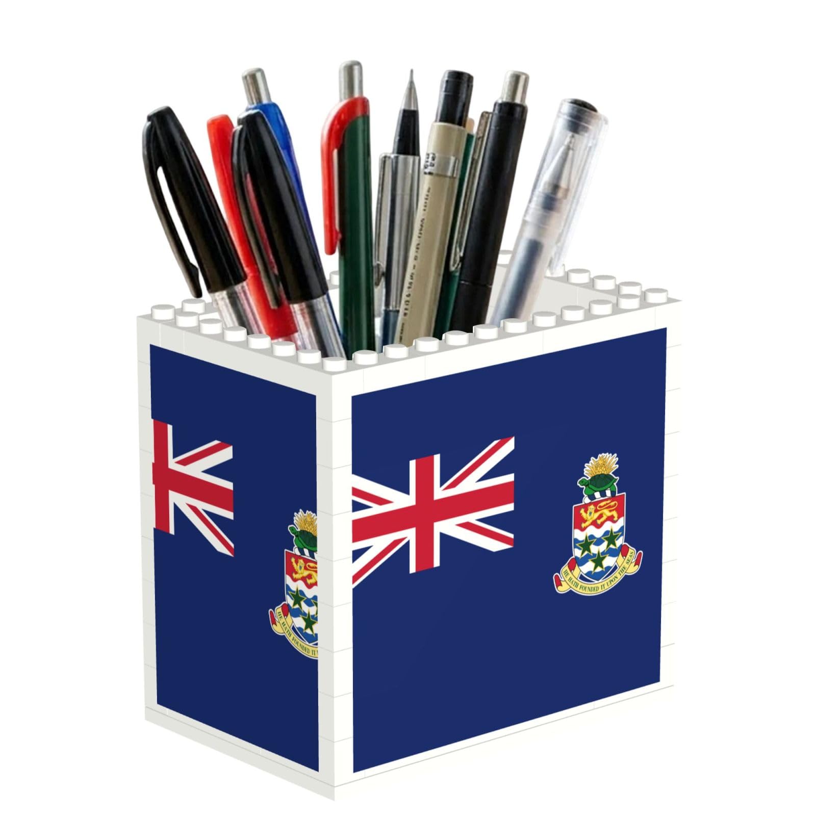 SXZVVBN Flag of the Cayman Islands Building Block Desk Tidy ABS Organiser
