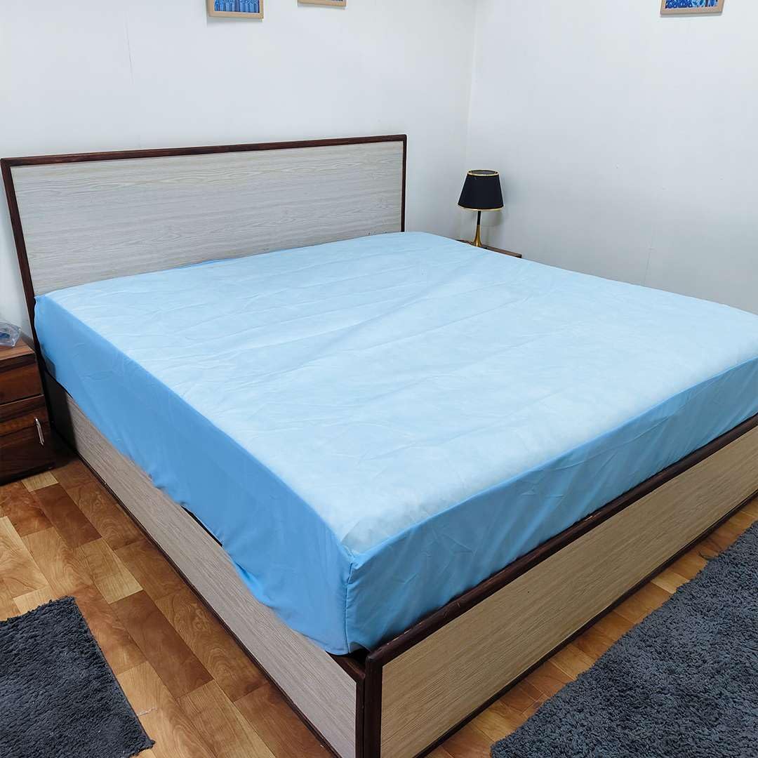 Waterproof Soft Non-Woven Mattress Protector for Bed in Size 72"x84" |Breathable Elastic Fitted Mattress Cover for 10-Inch Deep Mattresses - Blue-image-46