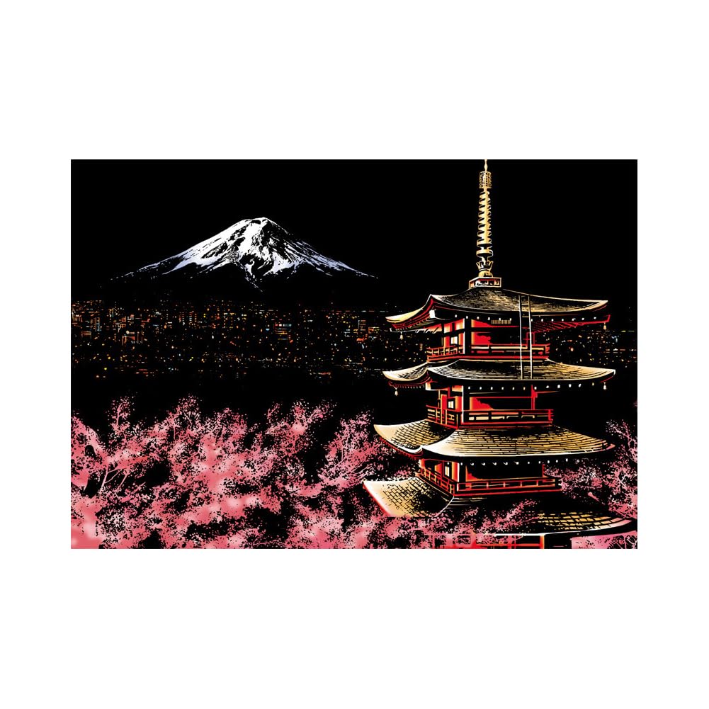 Scratch Art Paper, Scratch Art for Adults Women Men, Night View Scratchboard Pads Painting Landscape Scratchboard Crafts Kit