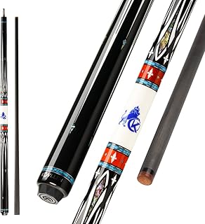 KONLLEN Carbon Fiber Turquoise Inlay Pool Cue Stick Wrapless Black Technology Low Deflection Billiard 12.5mm 147cm KL-A1