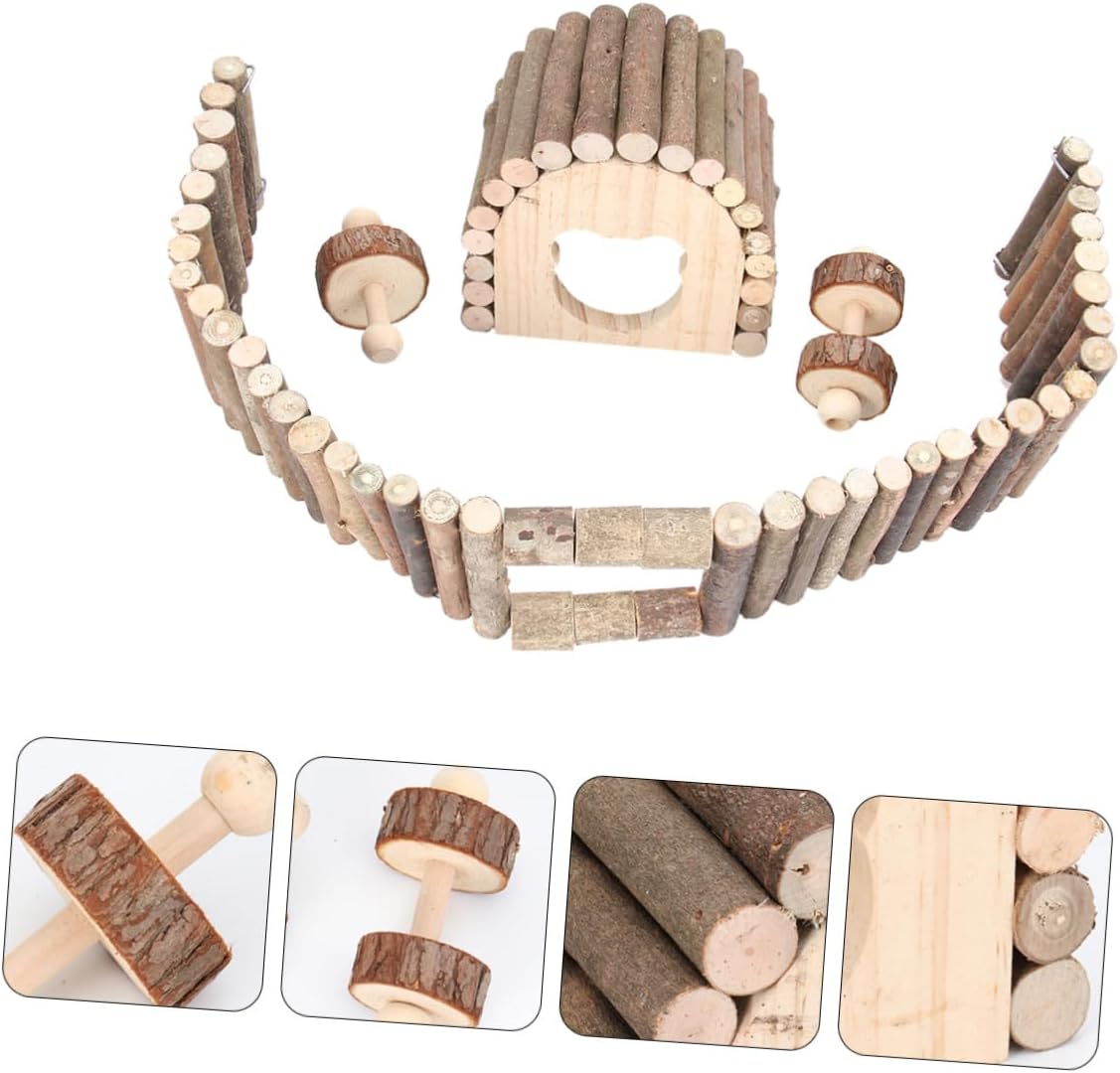 VANZACK Wooden Toys Set for Hamsters Rodents Dogs Pet Chewing Grinding Play Exercise Toys