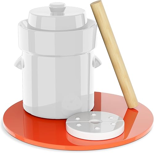 Humble House "Sauerkrock" Fermentación Crock con pesas esmaltadas  tradicional estilo alemán sellado al agua diseño para fermentación Sauerkaut,