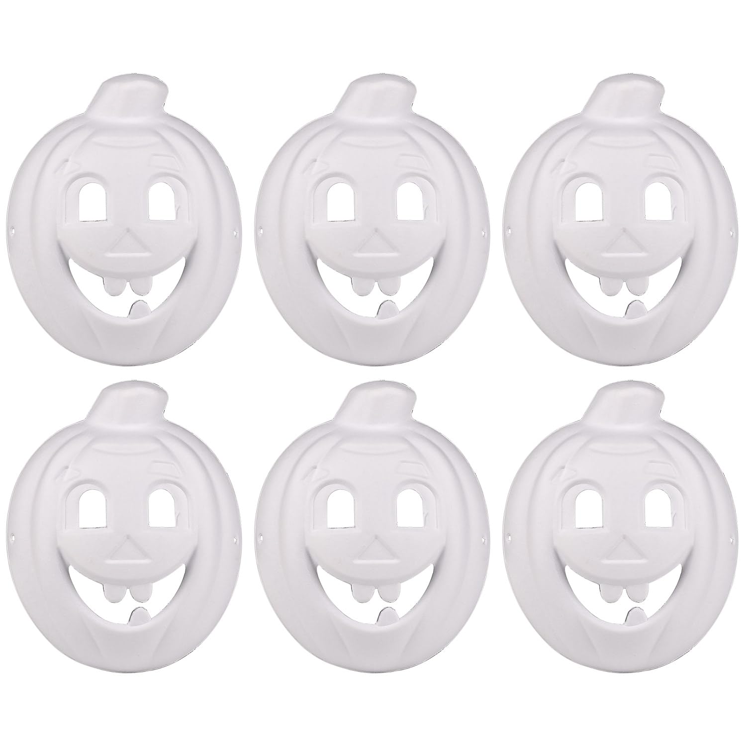 Bohue Halloween Pumpkin Masks Blank Paper Mask Hand Painted White Mask DIY Accessories Pumpkin Face Masks for Halloween Christmas Masquerade (12)