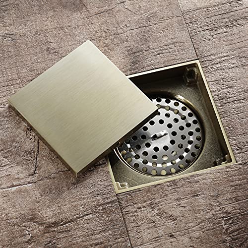 Drain de douche carré 4 pouces idéal pour rénovation de douche à l'italienne
