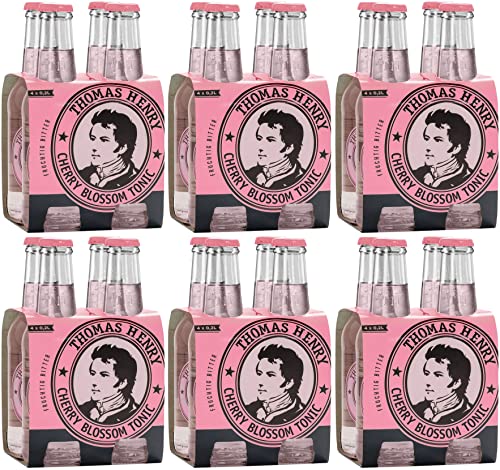 Thomas Henry Cherry Blossom Tonic Water - fruchtig bitter - (6 x 4 x 0,2 l Glas MW) 6er Set Bitterlimonade zum Mixen deiner Longdrinks und Cocktails mit Gin & Co.