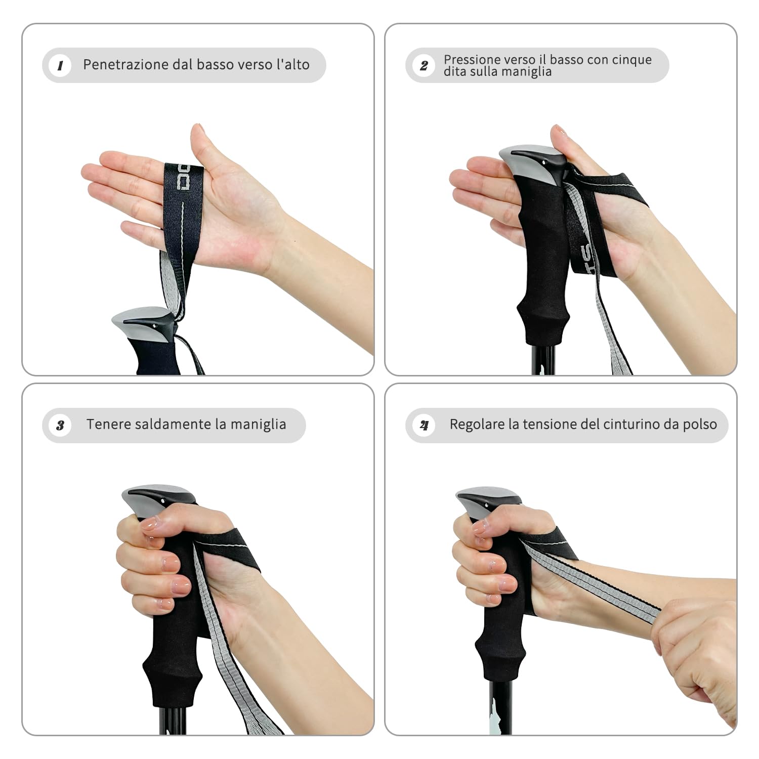 DOBESTS Bastoni da Trekking, Bastoncini Trekking Pieghevoli Nordic Walking in Alluminio e Carbonio, Regolabili da 110 a 130 cm