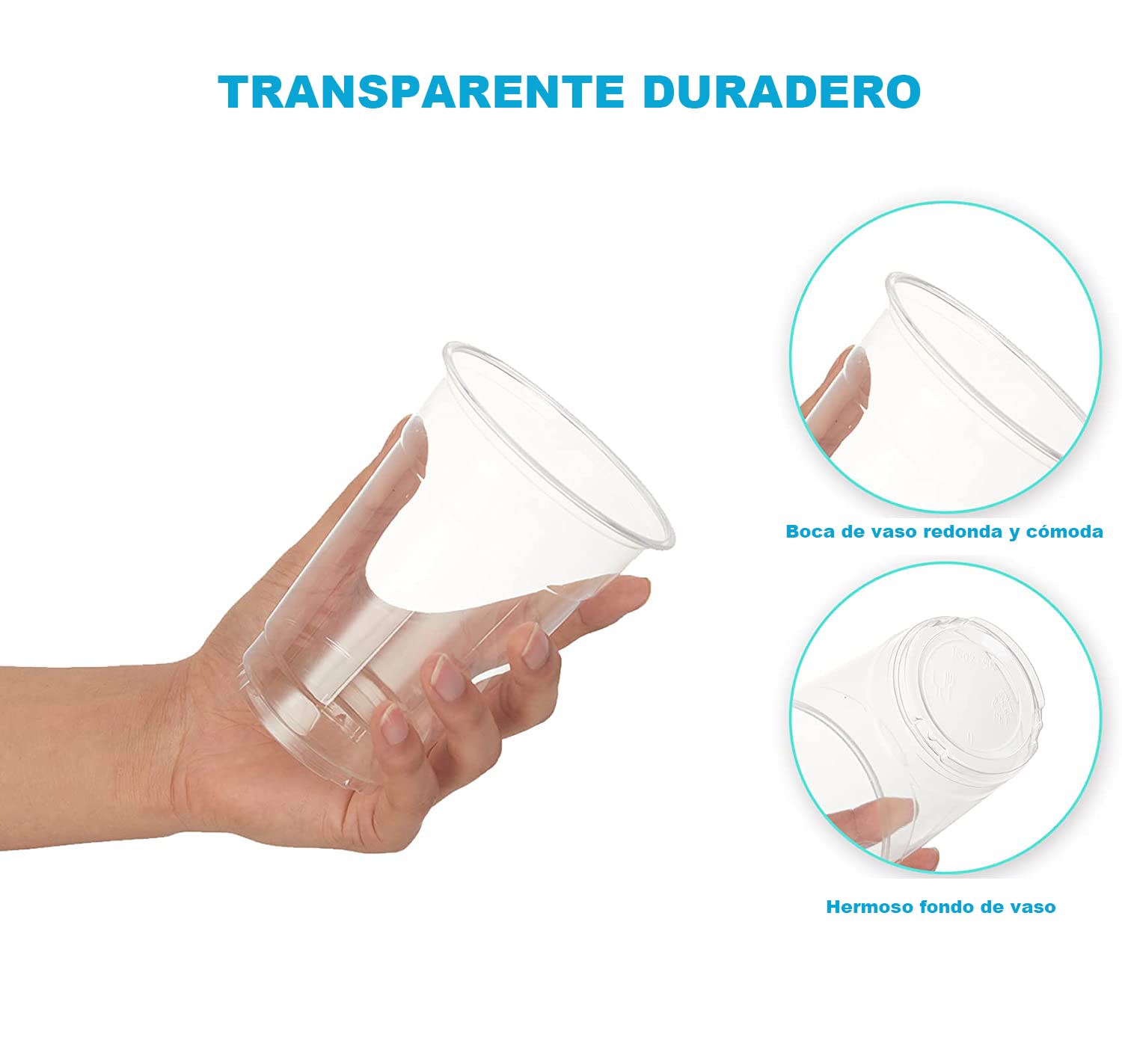 e!Orion Vasos de Plástico Desechables de Polipropileno - Vasos Transparente de Bebida Reutilizable, Material Ecológico - Ideal para Fiesta, Bodas Cumpleaños y Navidad - 350 ml, 1440 Unidades