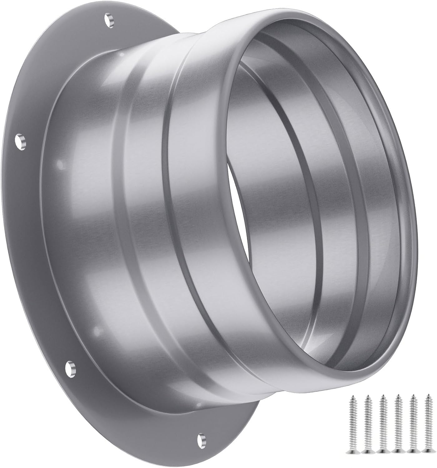 4 Inch Duct Connector Flange，Cyu Rekol Metal Straight Pipe Flange Wall Mount for Heating Cooling Ventilation HVAC System