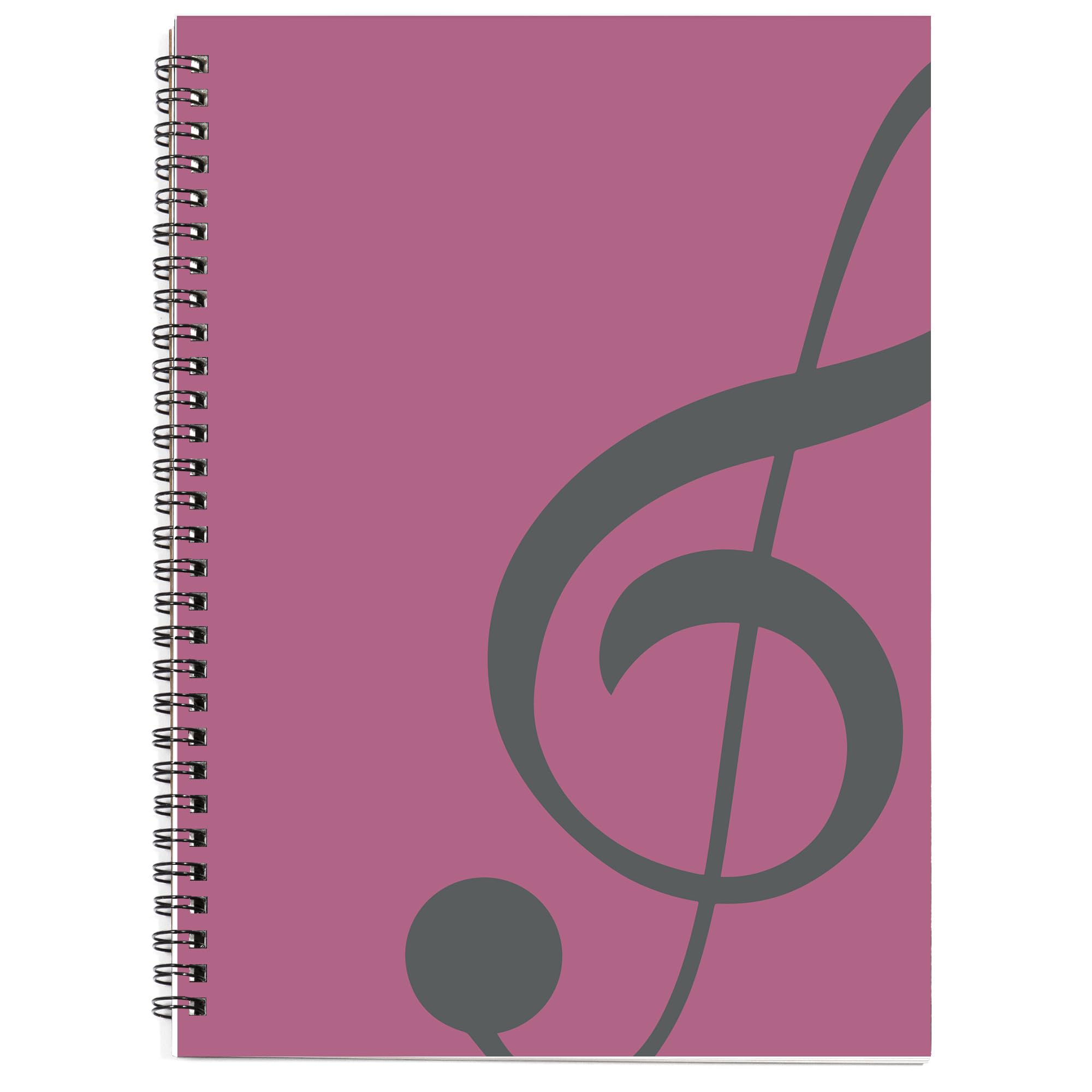 MAXCURY Blank Sheet Music Composition Manuscript Staff Paper Art Music Notebook Black 100 Pages 26x19cm (Pink/Grey Green)