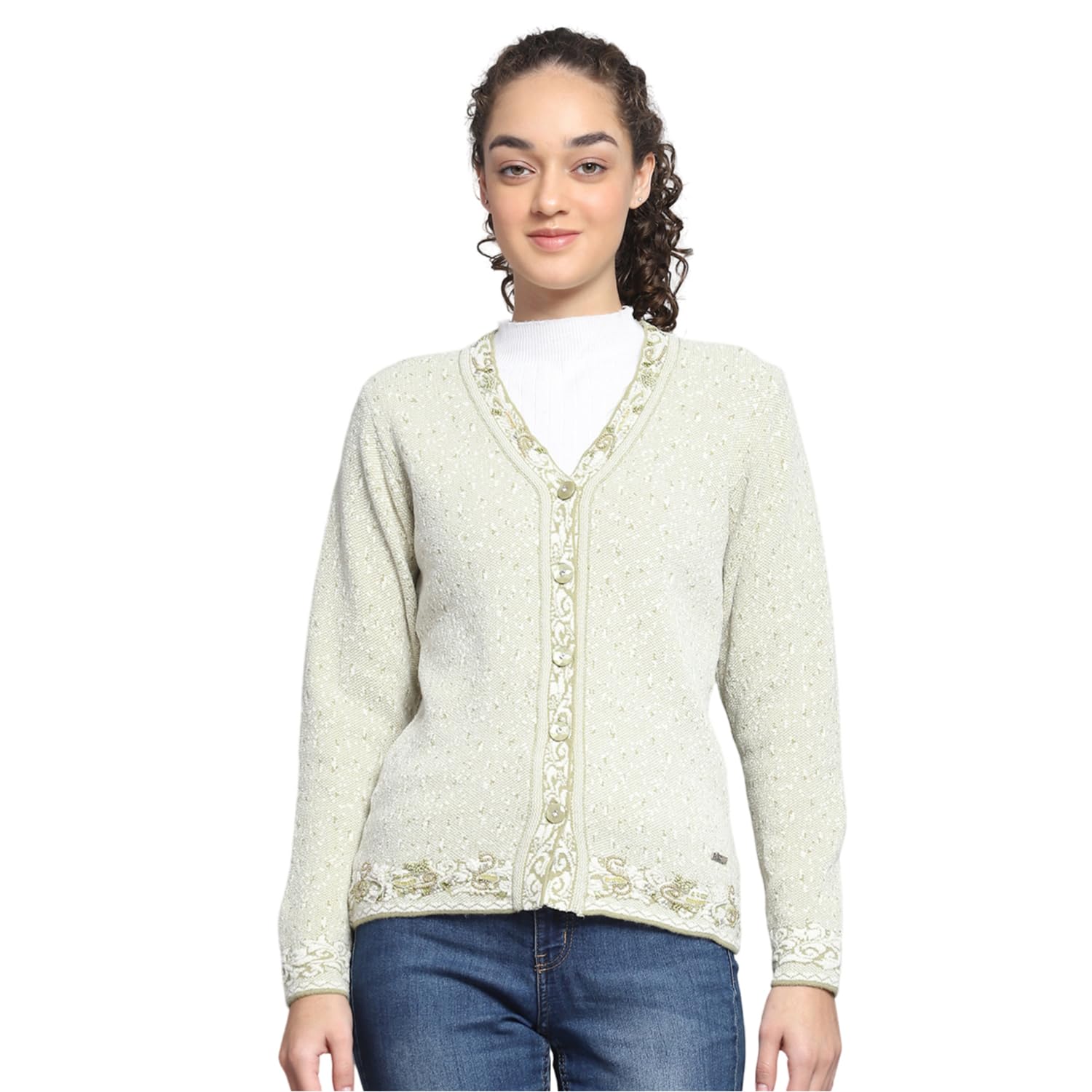 monte carlo Womens Self Design V Neck Full Sleeve Cardigan-picture-18