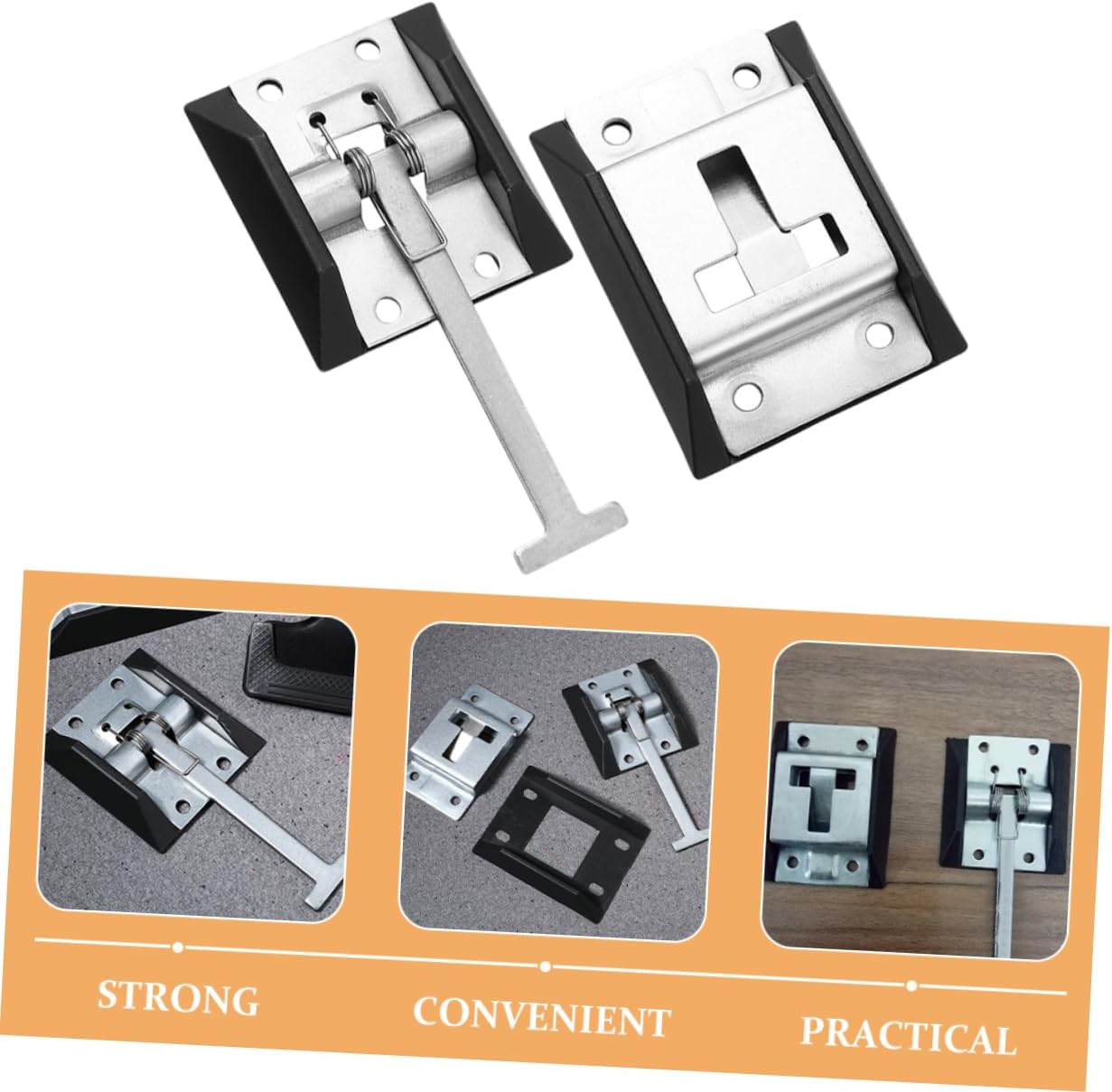 Luxshiny 2-Pack Stainless Steel Cargo Trailer Door Latch Adjustable Door Holder for RVs and Trailers Sturdy Weather-Resistant