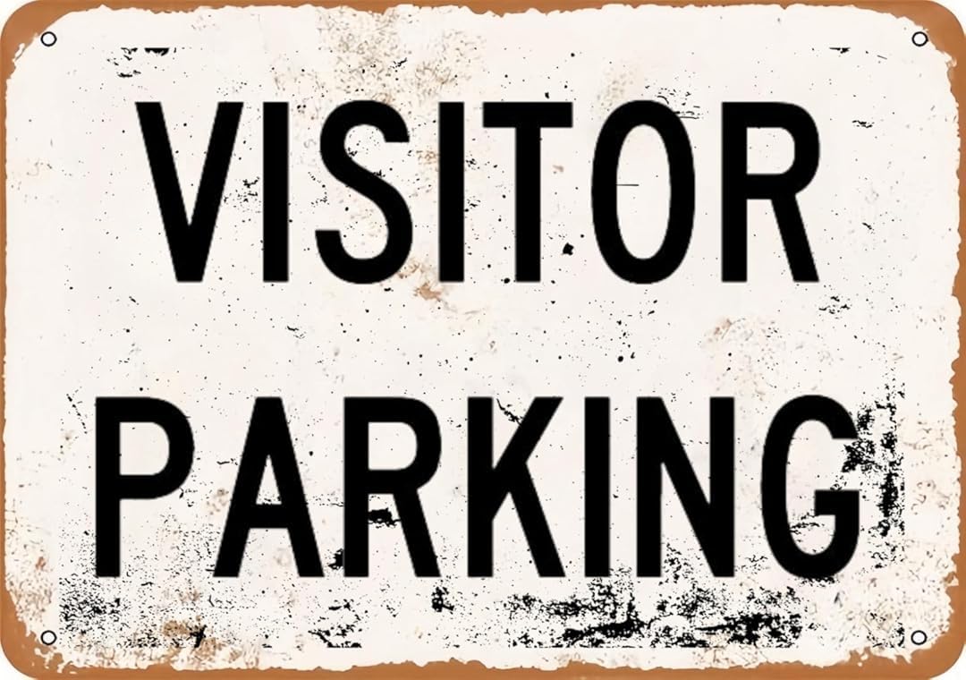 Visitor Parking Personalized Cafe Wall Decor Metal Gifts for Friends Families and Holiday Tin Sign 8x12 Inch