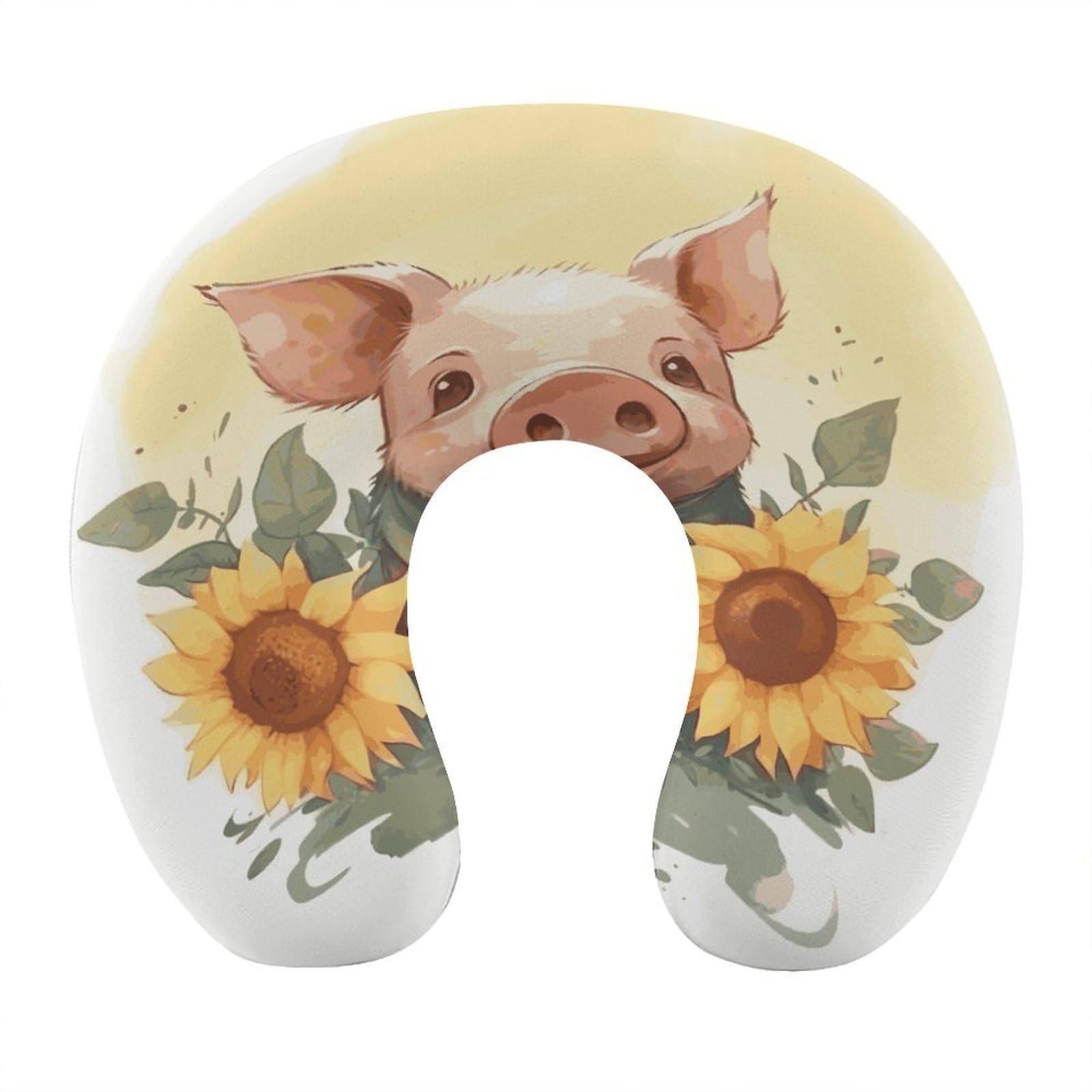 Adfgyerh Style Smiling (28) U-Shaped Pillow，Memory Foam Pillow Core，Cushion ，Provide Neck Support ，Travel Pillow，Suitable For Airplanes, Cars, Homes, And Offices.