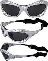Vista 7 de Birdz Eyewear Polarized Goggles Kite Surf Water Sport Surfing, Kayaking, Jetskiing PWC Personal Water Craft Silver Frame