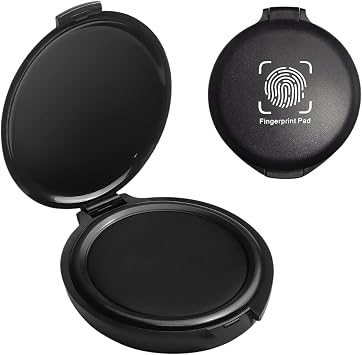 Thumbprint Fingerprint Ink Pad for Notary Supplies Quick Dry, Non-Toxic & Stain-Free | Black Stamp Pad for ID Cards, Law Enforcement & Application Forms | 1 Pack