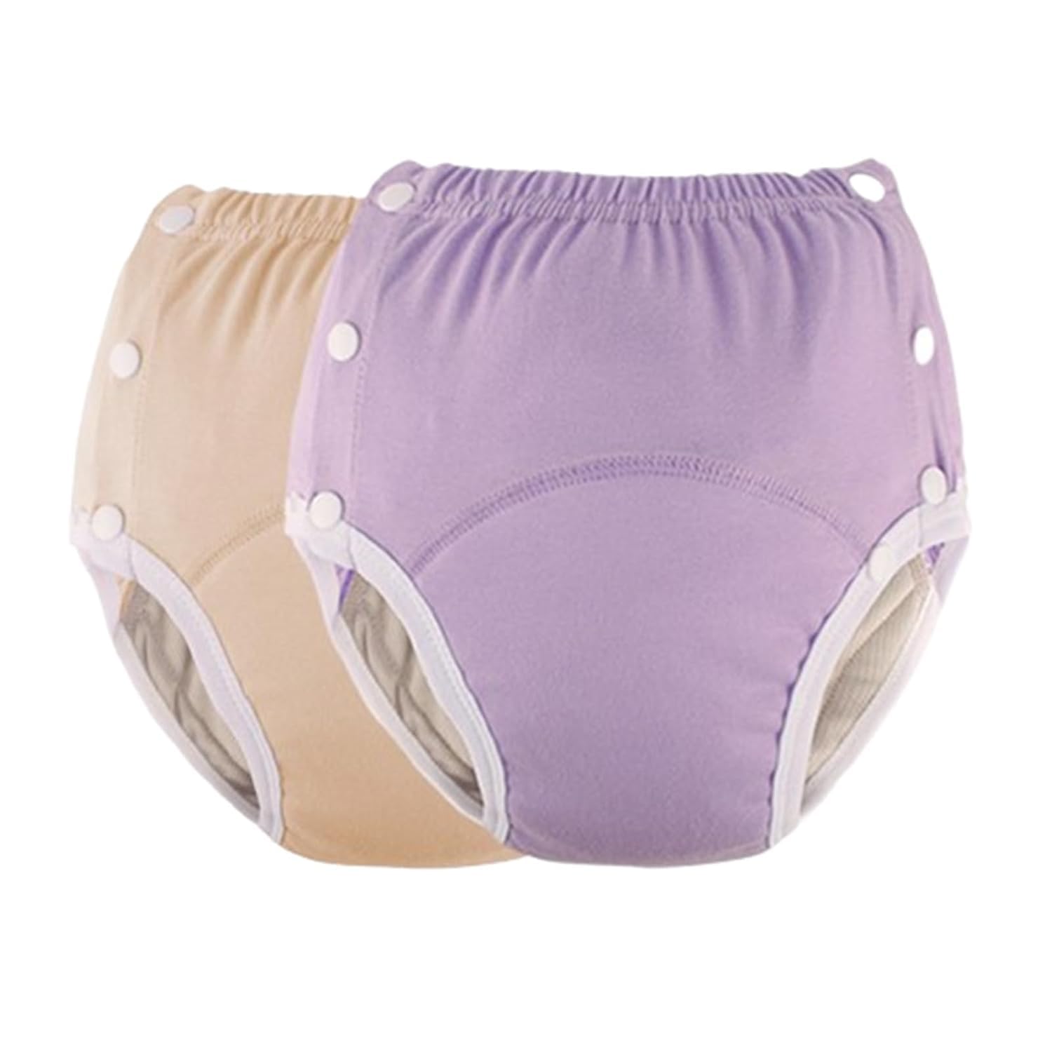 Culottes dincontinence en Coton Femmes Adultes, sous-vêtements Anti-fuites réutilisables avec Boutons-Pression, Couches lavables Ajustables Personnes âgées et handicapées, Lot de 3, Taille (Medium)