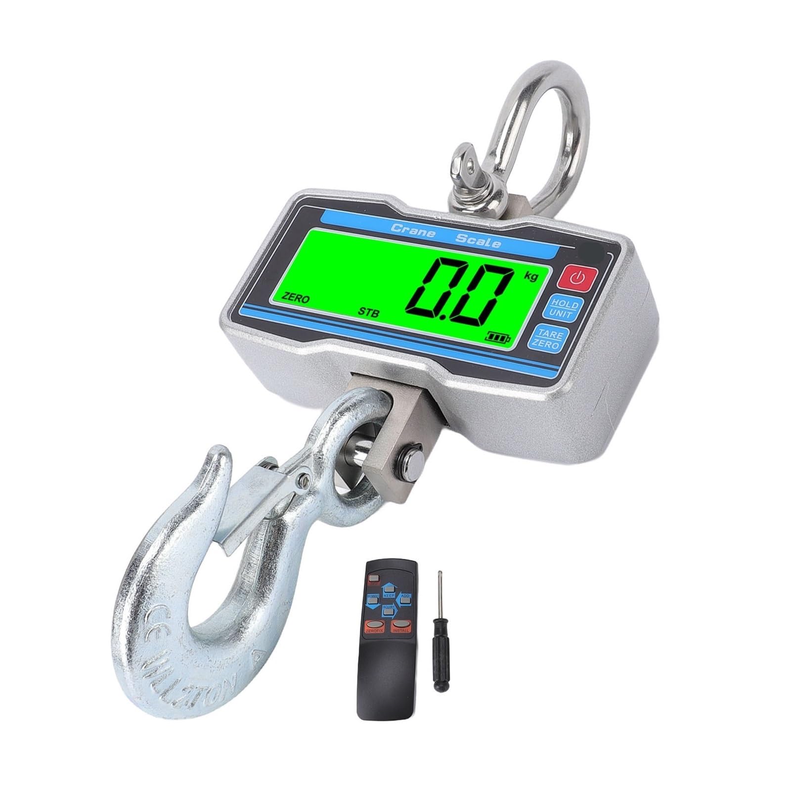 Báscula de grúa digital 2000 kg Unidad visualización LCD colgante industrial Conmutación datos Retención tara cero Rese, Versátil