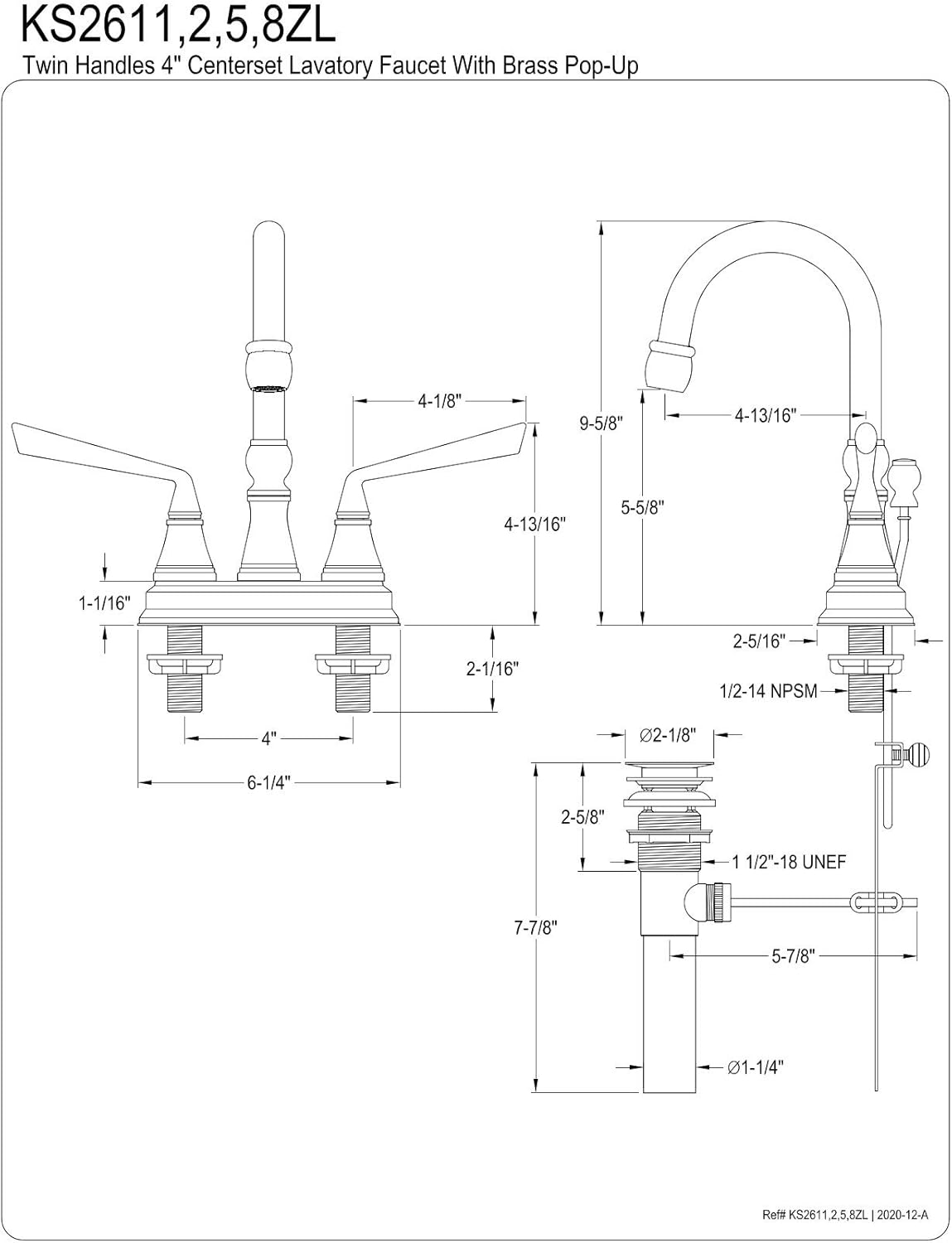 Hоt Dеаlѕ KINGSTON BRASS KS2612ZL Silver Sage 4 Centerset Bathroom Faucet, Polished Brass