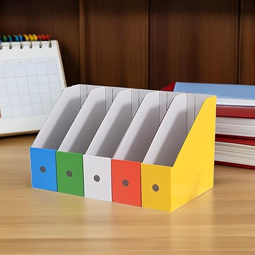 Miniatura 4 de Paper File Storage Rack Desktop Organizer Office Document Holder for Study and Workspaces Paper Construction with Easy-Clean Surface Practical with
