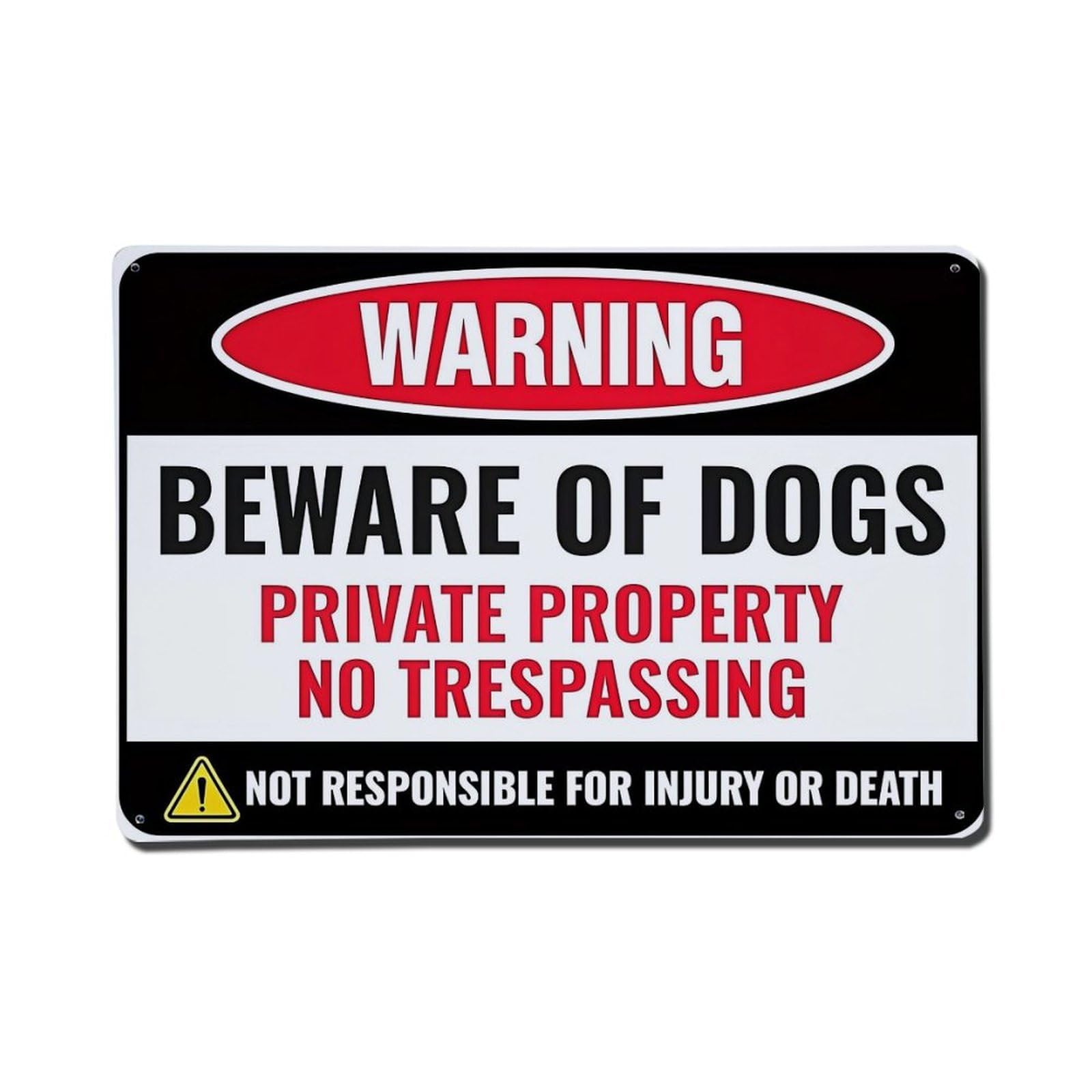 Nestemfo Vintage Warning Beware Of Dogs Sign Tin Sign Metal Sign, Living Room,Bar, Home, Bedroom Wall Decor,Retro Metal Poster 8X12 Inches