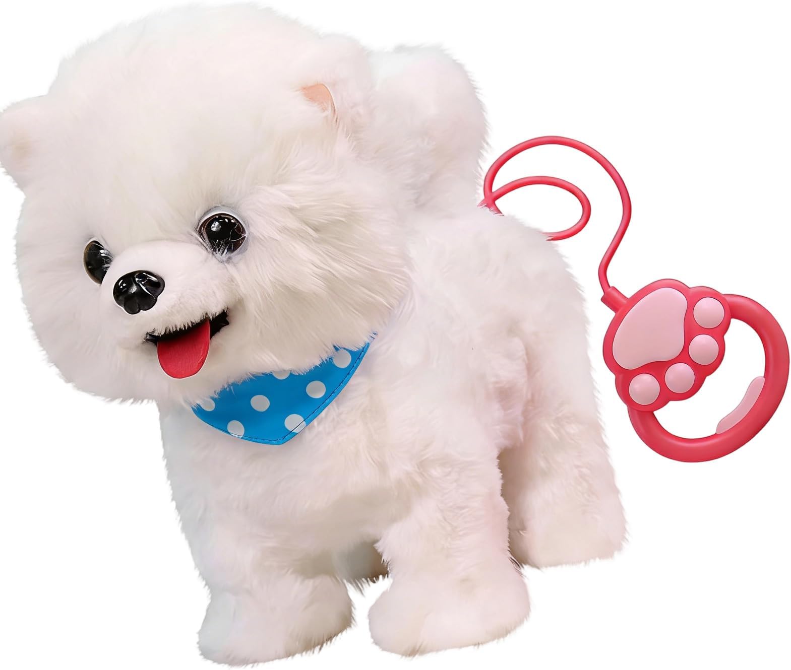 Robot Dogs Realistic, Wuffy Robot Dog, Interactive Walking Plush Robots Dog Toys with Touch Sensing, Voice Mimic, LifelikeSounds, Tongue & Licking Motion, Leash Remote, Battery Powered Puppy