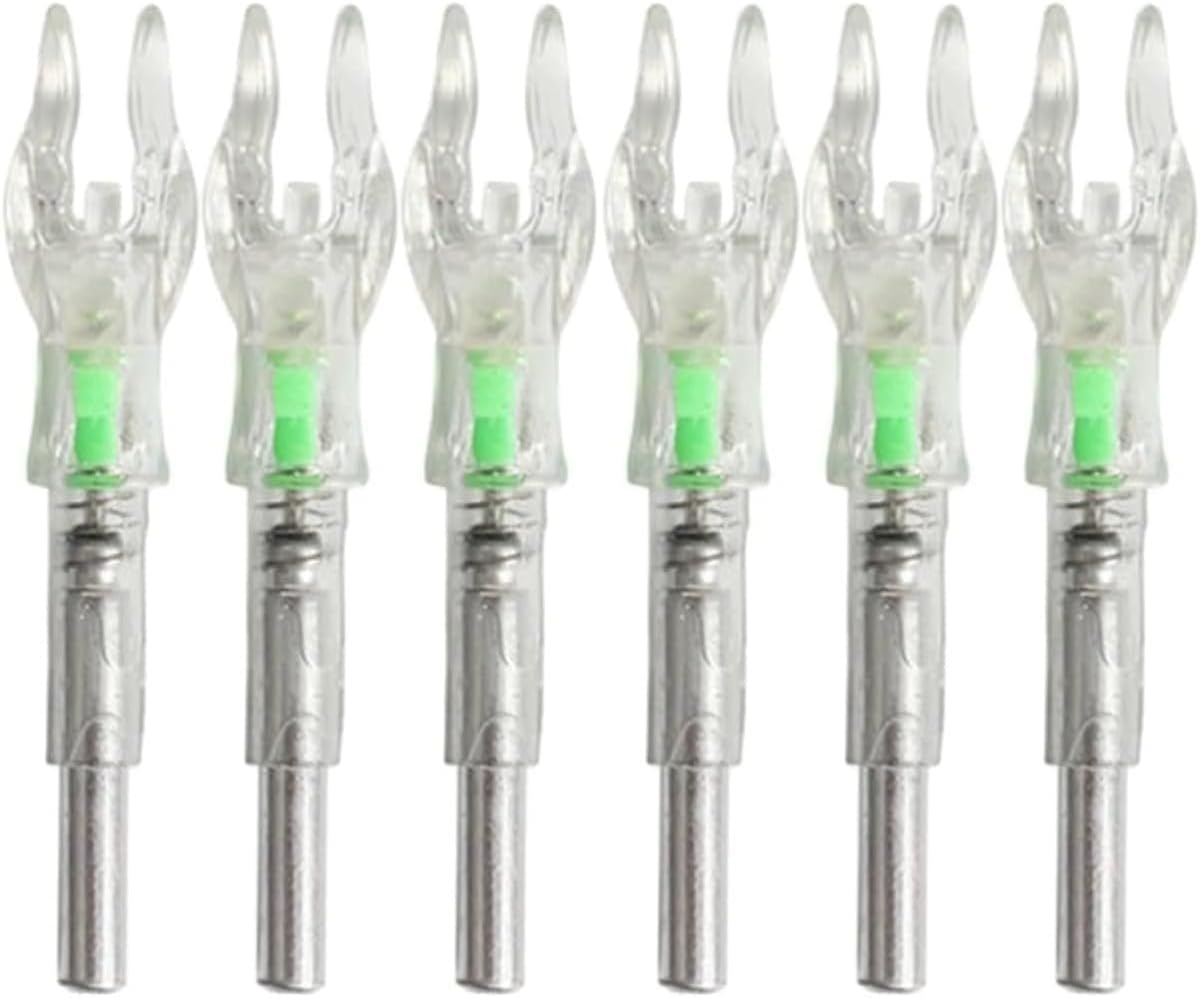 Generisch 6 sztuk strzałek, krzywek, łucznictwo do średnicy wewnętrznej 4,2 mm, podświetlane krzywki, automatyczne świecenie krzywek (6 szt.)