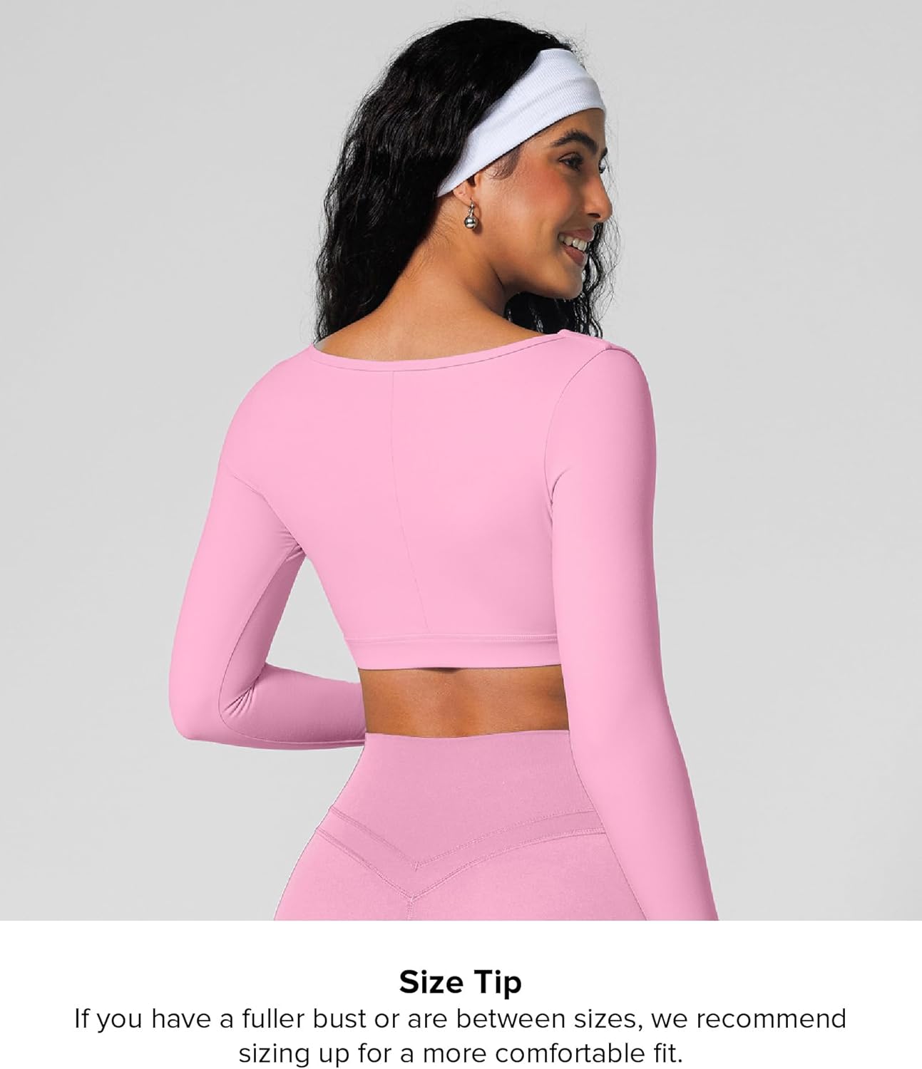 BRXL Long Sleeve Workout Crop Top for Women Built in Bra Gym Athletic Tops Deep V Neck Ruched Padded Dance Sexy Shirts - Image 4