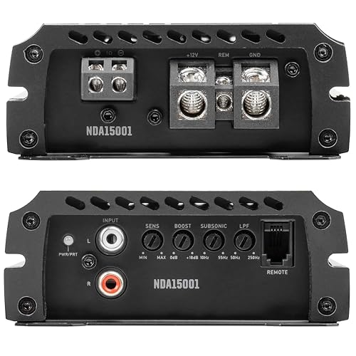 Vista 26 de NVX NDA101 1000W MAX Power (500W) RMS Serie N Clase D 1-Ohm estable monobloque amplificador de subwoofer con perilla remota de graves incluida