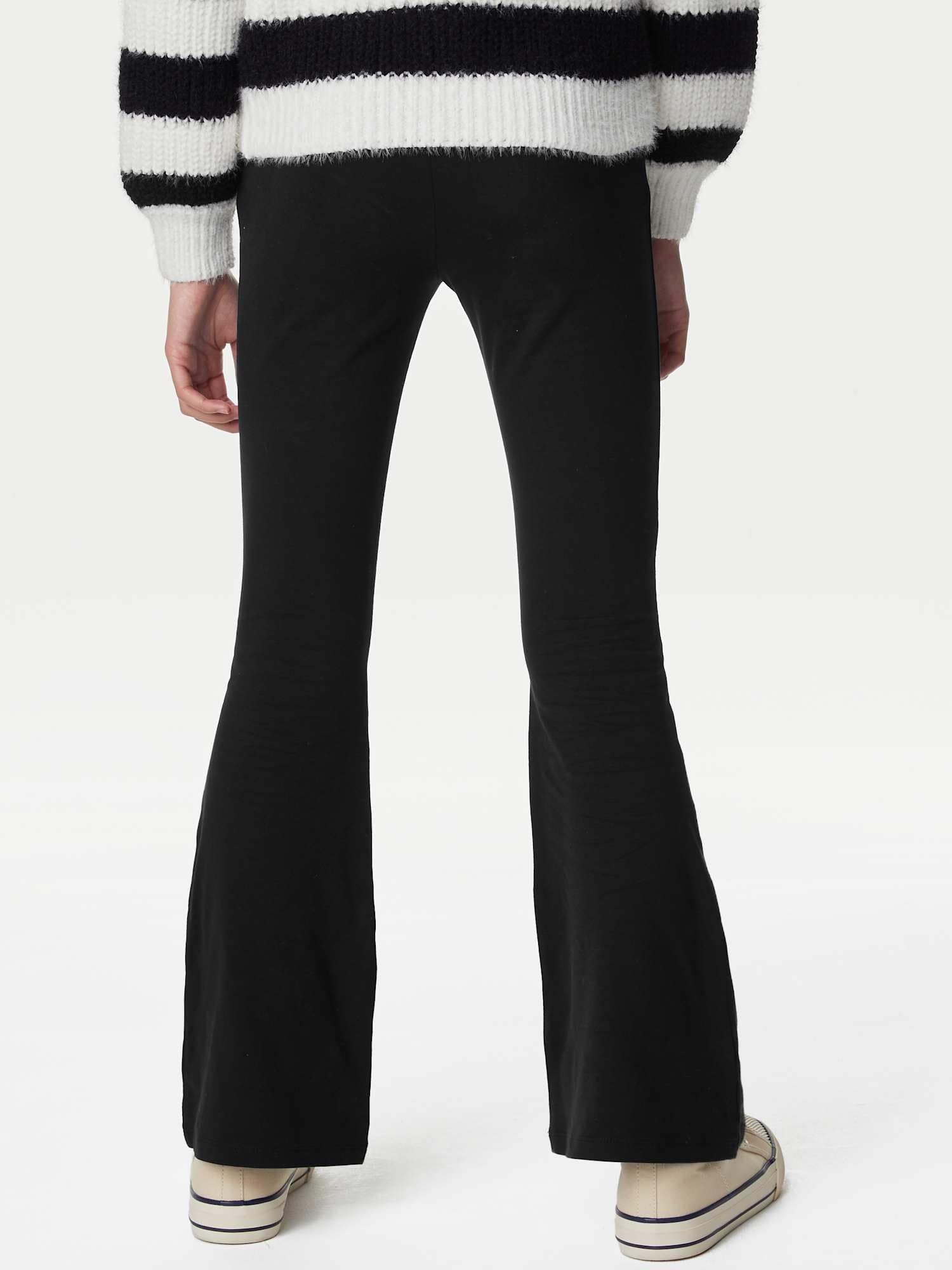 Marks & Spencer Leggings Évasés Fille Lot de 2 à Haute Teneur en Coton, Coupe Standard, Taille Élastiquée, avec Stretch