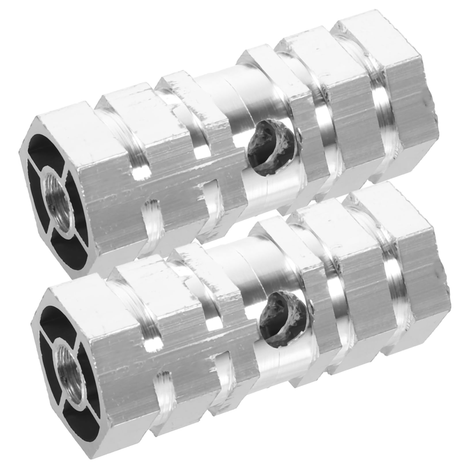 WHAMVOX One Pair Aluminum Alloy Stunt Pegs Mountain Bike Pegs Bicycle Rear Pegs 9.5mm/10mm Quick Release Silver
