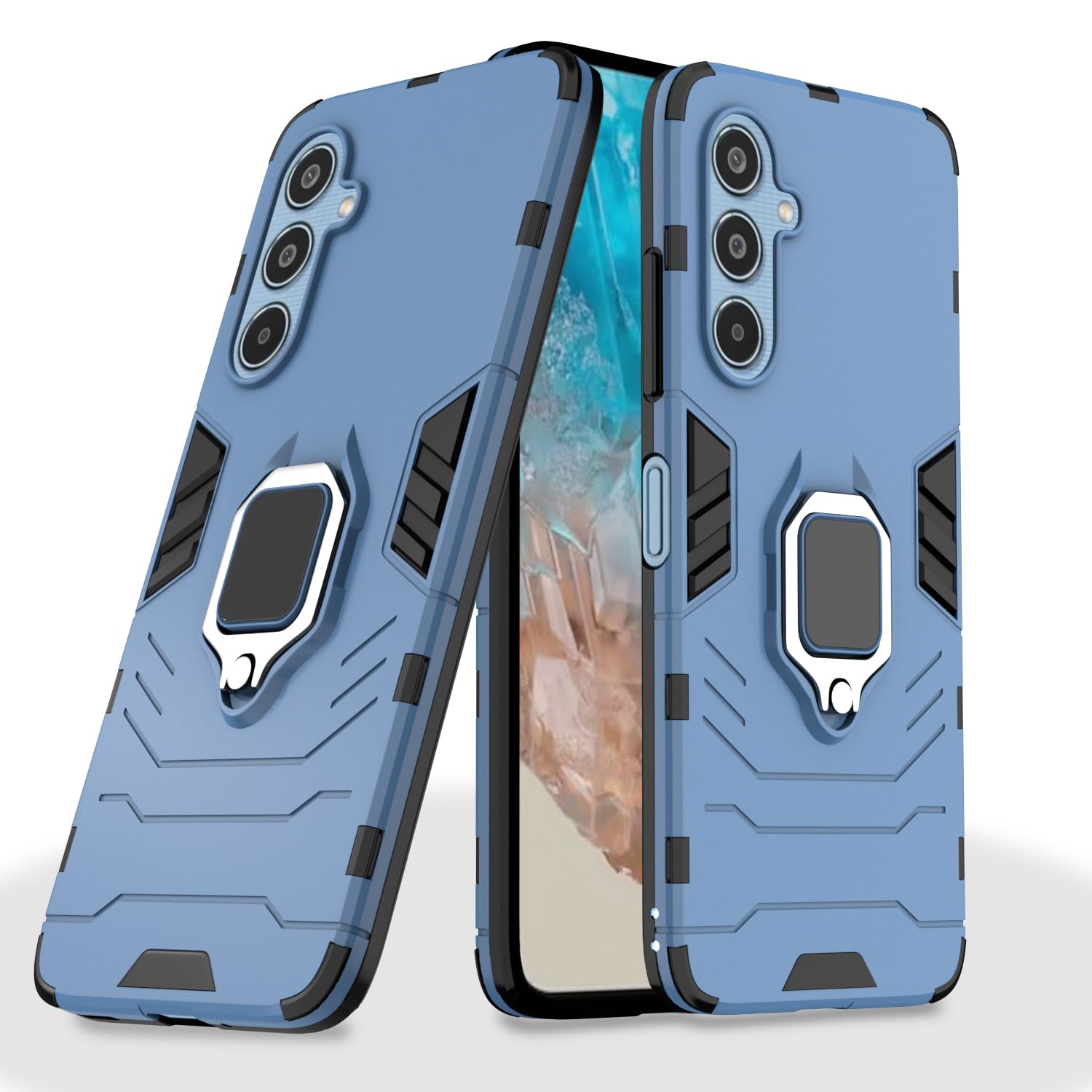 Pikkme D5 Tough Armor Back Cover | 360 Protection Case | Ring Holder Stand Bumper Case for Samsung Galaxy M35 5G (Blue) (B0D9WB91M6) Amazon Price History, Amazon Price Tracker